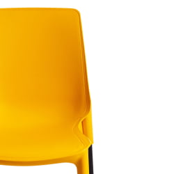 Стул GENIUS (mod 75) металл/пластик, 46x56x84cм, желтый/черные ножки