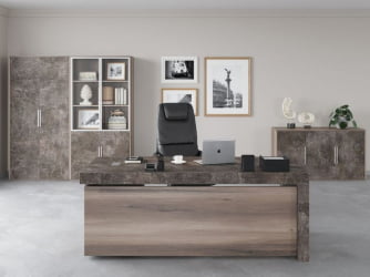 Шкаф комбинированный B-TONE BTN36150042 Вяз Бетон темный