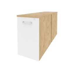 Тумба двойная низкая выдвижная приставная / опорная ОНИКС О.ВТПО-2.7 Тиквуд Светлый/Белый / ONIX O.VTPO-2.7