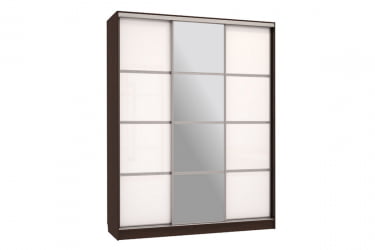Шкаф-купе Бассо 2-600 с зеркалом SK-01B37 венге/белый