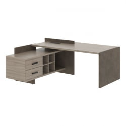 Стол руководителя правый WOOD&STONE СФ-531212 Дрифтвуд Бетон Чикаго темный