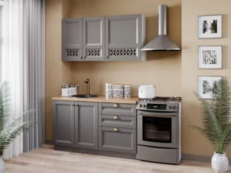 Шкаф кухонный 600 высокий Амели-3 ЛД 299.450.000.045 Белый Оникс серый