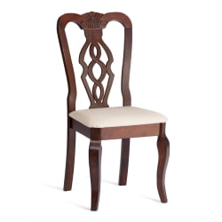 Стул Афродита/ Aphrodite дерево гевея, 46х54х99см, Cappuchino , ткань кремовая с рисунком (А04)