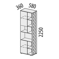 Стеллаж Монако 903.57 Дуб Вотан / Белый шпон / Альпийский белый