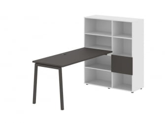 Рабочая станция ЕДИС ЕЛРСТ 1115 Ясень Траун Мокко Белый / EDIS ELRST