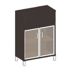 Стеллаж стекло в раме В420.4 Венге магия