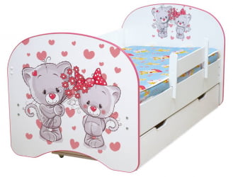 Кровать детская с фотопечатью с 1 ящиком 800*1600 Котята