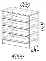 Комод в спальню Дуб вотан/Белый