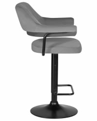 Стул барный DOBRIN CHARLY BLACK (серый велюр (MJ9-75))