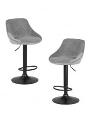 Стул барный DOBRIN LOGAN BLACK (серый велюр (MJ9-75)) 2 шт