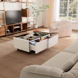 Журнальный стол EUREKA TB135, White+Black