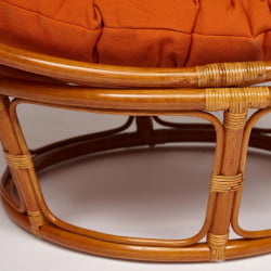 Кресло PAPASAN 23/01 W /с подушкой/ диаметр подушки 122 см, 115х101х104 см, Cognac (коньяк), ткань Оранжевый, С 23