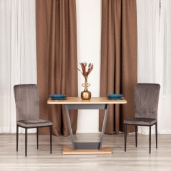 Стол обеденный TIBI нераздвижной ЛДСП, 68,6 х 110 х 75 см, Дуб артисан/Графит