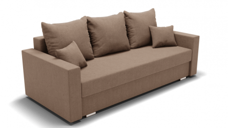 Диван Олимп-1 ПБ (ЗР) Цвет фасада: Светло коричневый; Тип: Прямой; Материал фасада: Металл/Велюр