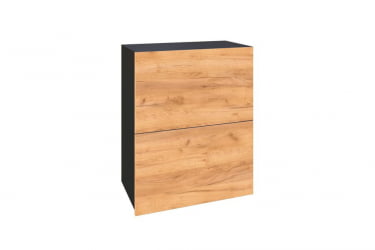 Шкаф кухонный 800 горизонтальный с 2 складными дверями6 Шервуд ЛД 281.970.000.046 Черный Дуб золотой