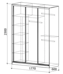 Шкаф-купе Бассо 4-600 Дуб млечный