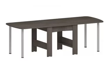 Раздвижной овальный стол Оригами Ясень черный