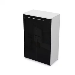 Шкаф средний со стеклом GLOSS LINE 9НШ.017.7 Белый Премиум