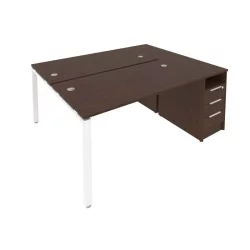 Рабочая станция с опорной тумбой Метал Сйстем Б.РС-СТП-2.3 Венге/Белый / Metal System