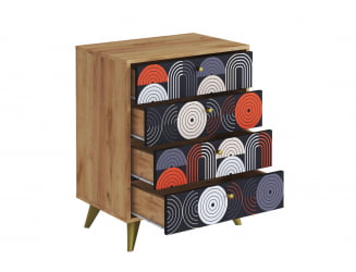 Комод Фьюжн КМ-001 дуб крафт золотой/VINIL Комод Фьюжн КМ-001 дуб крафт золотой/VINIL