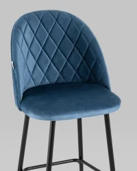 Стул барный Марсель Б велюр Пыльно-синий