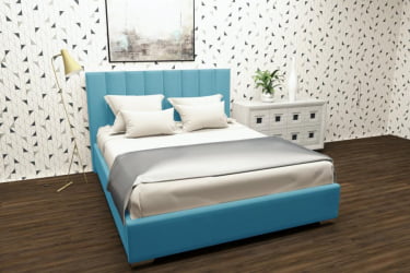Кровать 160 на 200 Терра без основания Материал фасада: Металл/Велюр; Спальное место: 1600х2000 мм; Цвет: Бирюзовый