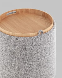 Пуф-столик с ящиком Хюгге S букле серый