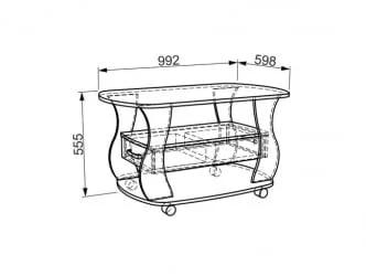 Журнальный столик с ящиками Барон №3 модуль 01 Дуб млечный