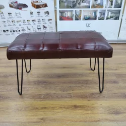 Банкетка Лейд 800кс400 кожа бордовая / 800x400