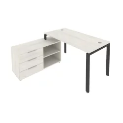 Рабочая станция на П-образном м/к с опорной тумбой левая Метал Сйстем Б.РС-СТС-2.3 Л Наварра/Антрацит / Metal System