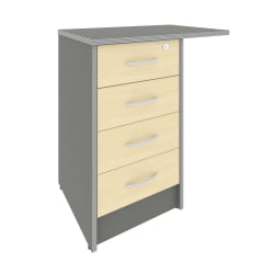 Тумба приставная с фолдингом Рива А.ТП-4.3Ф-С Клен/металлик / Riva А.ТП-4.3F-S