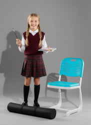 Стул ученический регулируемый пластиковый (рост 5-7) Бирюзовый