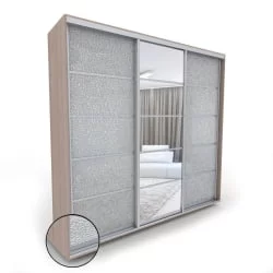 Шкаф-купе 3-х дверный Акцент-Квадро КЛ 2100х600 Шимо светлый/хром