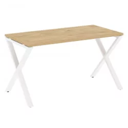 Стол рабочий LOFT VR.L-SRX-3.7 Металл белый Тиквуд светлый