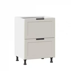 Тумба кухонная 600 с 2 ящиками ЛЮКС (4) Джамис ЛД 296.900.000.121 Белый Кашмир