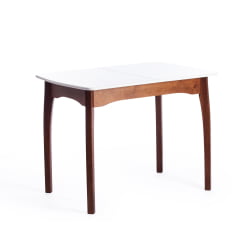 Стол CATERINA бук, мдф, 100+30x70x75, коричневый, белый