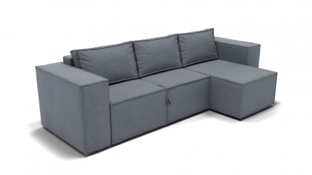 Диван Хилтон-3 угол левый/правый (ЗР) Цвет фасада: Серый; Тип: Левый/правый; Материал фасада: Металл/Велюр