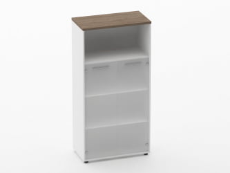 Шкаф 3 широкий 2 стеклянные двери, с нишей Deka 10.16.161 Дуб Верцаска/Белый