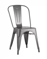 Стул TOLIX с высокой спинкой Серебристый матовый