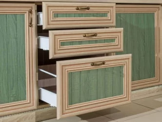 Кухонный гарнитур угловой Кантри №03 Сономе эйч светлая