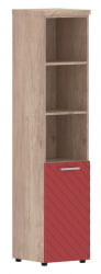 Шкаф колонка с глухой малой дверью и топом (левый) Torr LUX TLHC 42.5 L Дуб Каньон Красный