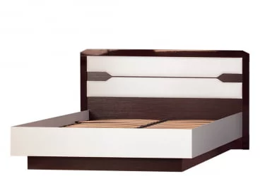 Кровать двуспальная Ронда №315 Венге Белый глянец