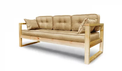 Диван трехместный DEmoku Д-3 бежевый_натуральный