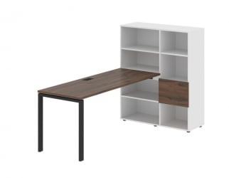 Рабочая станция EDIS EURST 1117 Дуб Денвер темный Черный Белый