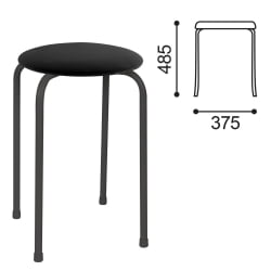 Табуретка РС01-Т011В кожзам Черный