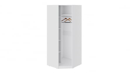 Шкаф угловой с зеркальной дверью Глосс СМ-319.07.312 Белый глянец