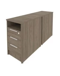 Тумба приставная двойная Метал Сйстем Б.ТП-2 Вяз/Белый / Metal System