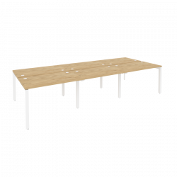 Рабочая станция на П-образном м/к ОНИКС О.МП-Д.РС-6.2.7 Тиквуд Светлый/Белый / ONIX O.MP-D.RS-6.2.7
