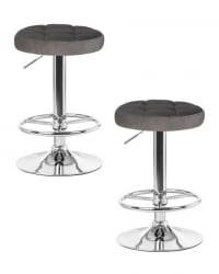 Табурет барный ДОБРИН БРУНО (серый велюр (МДЖ9-75)) 2 шт / DOBRIN BRUNO (MJ9-75))