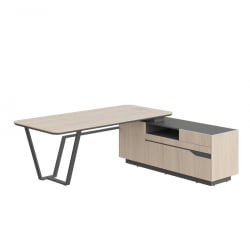 Стол руководителя правый Line СФ-571201.1 Дуб светлый Черный графит